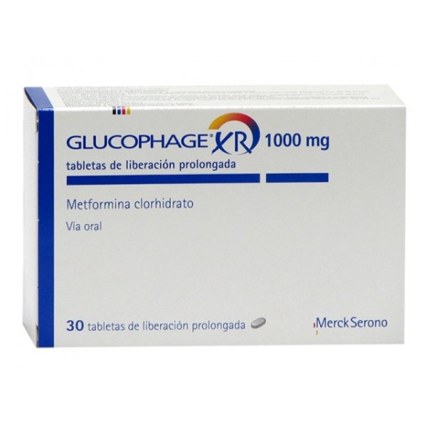Глюкофаж XR таблетки прол./д. по 1000 мг №30 (10х3)