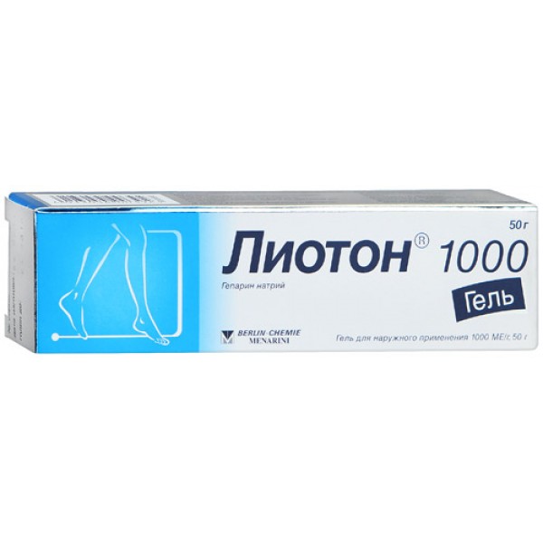 Ліотон 1000 гель 1000 МО/г по 50 г у тубах