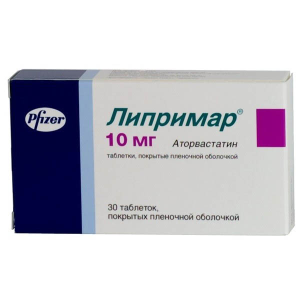 Ліпримар таблетки, в/плів. обол. по 10 мг №30 (10х3)
