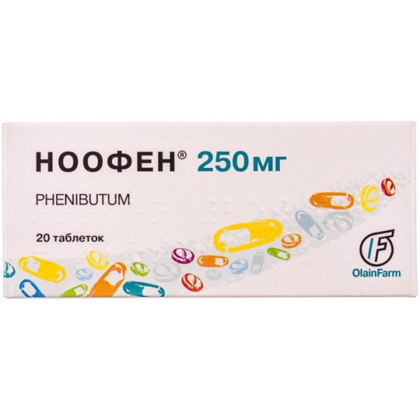 Ноофен таблетки по 250 мг №20 (10х2)