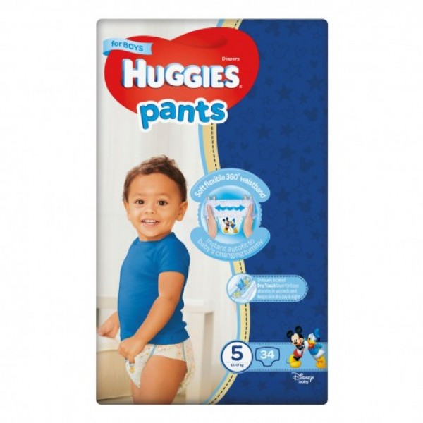 Трусики-підгузки дитячі Huggies Pants для хлопчиків, розмір 5, 12-17 кг, 34 штуки
