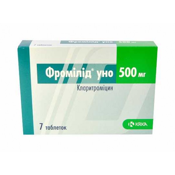 Фромілід уно таблетки з модиф. вивіл. по 500 мг №7