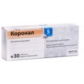 Коронал 5 таблетки, в/плів. обол. по 5 мг №30 (10х3) Коронал 5 таблетки, в/плів. обол. по 5 мг №30 (10х3)