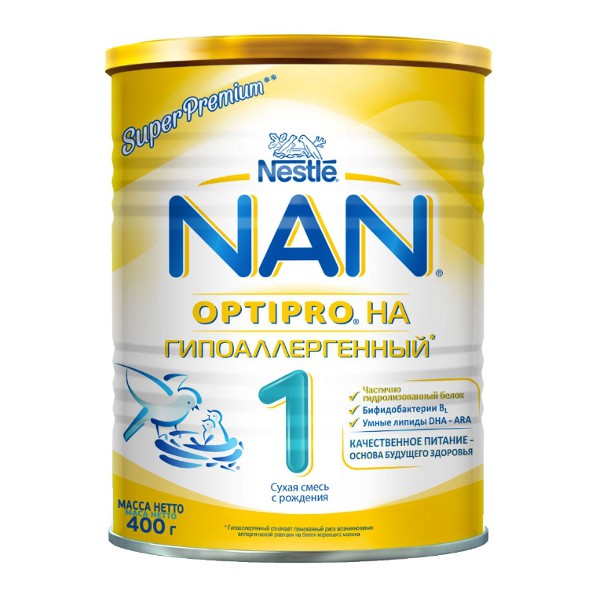 Суха молочна суміш NAN Гіпоалергенний 1 Optipro для дітей від народження, 400 г