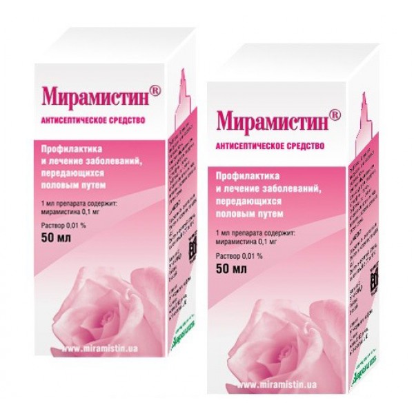 Мірамістин розчин д/зовн. заст. 0.1 мг/мл по 50 мл у флак. з уретр. насад.