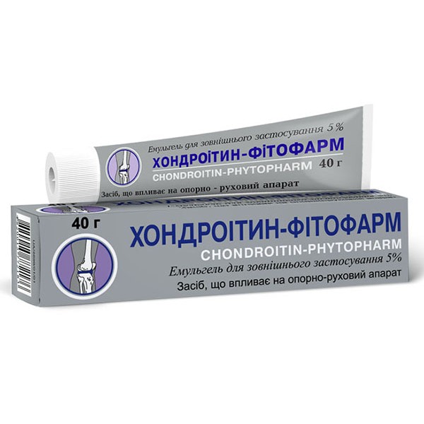 Хондроітин-Фітофарм емульгель д/зовн. заст. 5 % по 40 г у тубах