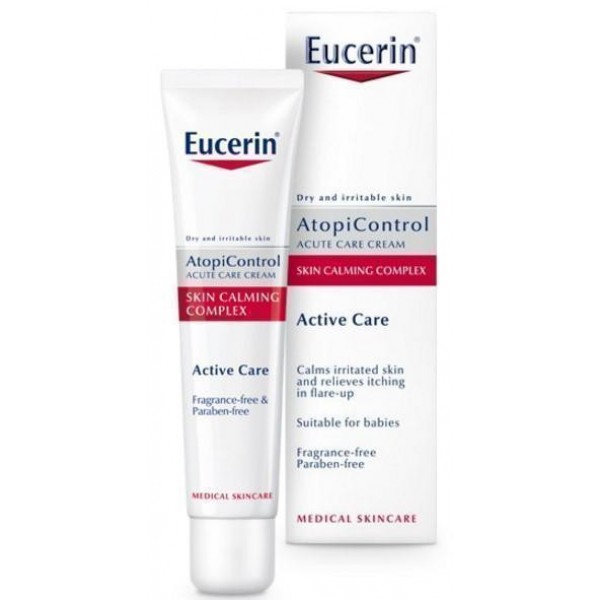 Крем Eucerin AtopiControl інтенсивний, заспокійливий для атопічної шкіри в період загострення, 40 мл