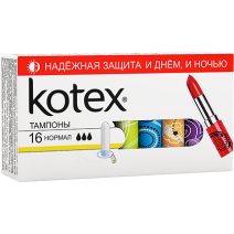 Тампони гігієнічні Kotex Normal, 16 штук Тампони гігієнічні Kotex Normal, 16 штук