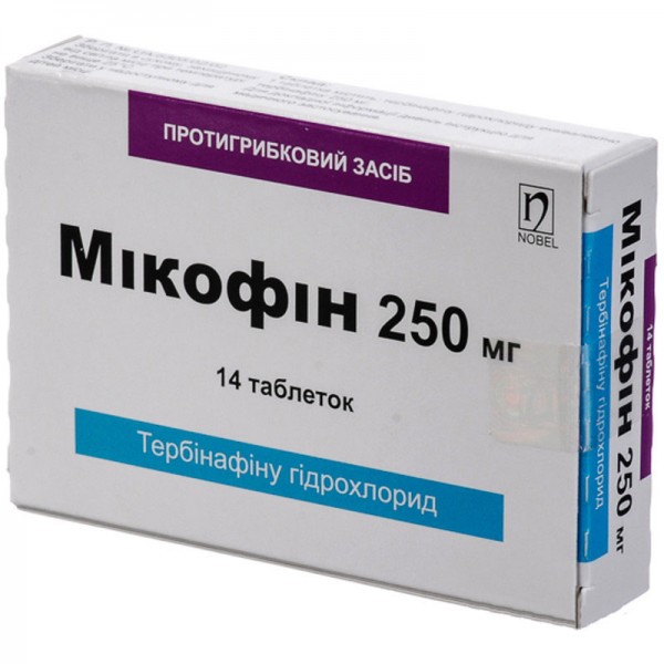 Мікофін таблетки по 250 мг №14