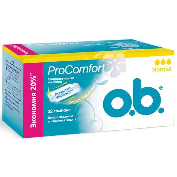 Тампони гігієнічні o.b. ProComfort Normal, 32 штуки