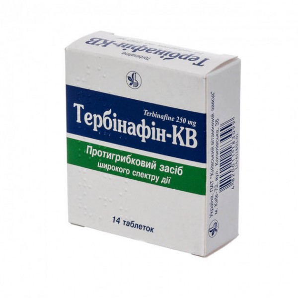 Тербінафін-КВ таблетки по 250 мг №14 (7х2)