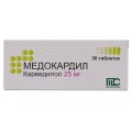 Медокардил таблетки по 25 мг №30 (10х3)