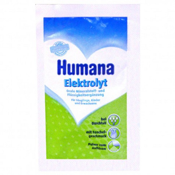 Суміш регідратаційна Humana Elektrolyt з фенхелем для дітей з народження, старших дітей і дорослих,