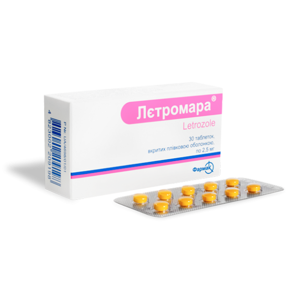 Лєтромара таблетки, в/плів. обол. по 2.5 мг №30 (10х3)