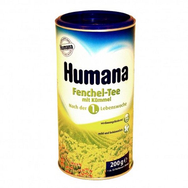 Чай Humana з фенхелем і кмином розчинний для дітей з 4 місяців, 200 г