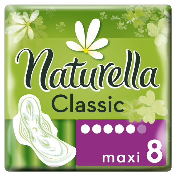 Прокладки гігієнічні Naturella Classic Maxi, 5 крапель, 8 штук