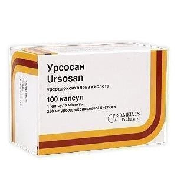 Урсосан капсули по 250 мг №100 (10х10)