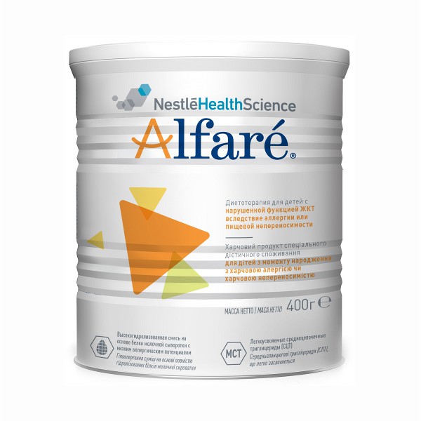 Харчовий продукт спеціального споживання Nestle Alfare DS080-10, суха напівелементна гіпоалергенна с