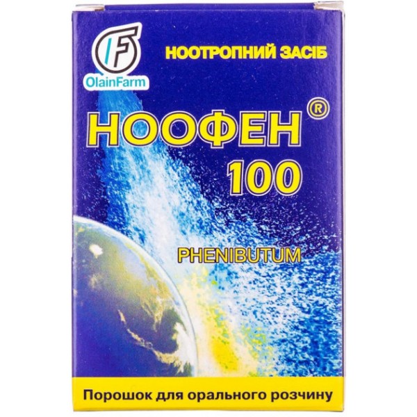 Ноофен 100 порошок д/ор. р-ну 100 мг/дозу по 1 г №15 у пак.