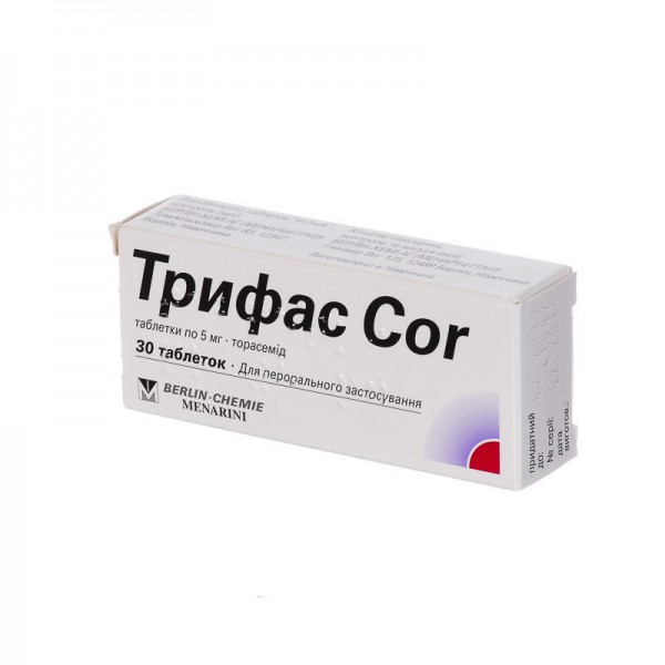 Трифас COR таблетки по 5 мг №30 (10х3)