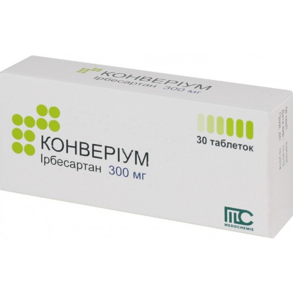 Конверіум таблетки по 300 мг №30 (10х3)