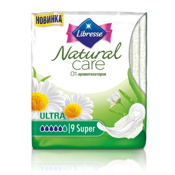 Прокладки гігієнічні Libresse Natural Care Super, 9 шт