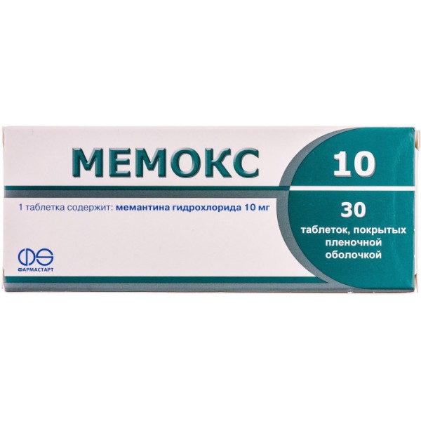 Мемокс 10 таблетки, в/плів. обол. по 10 мг №30 (10х3)