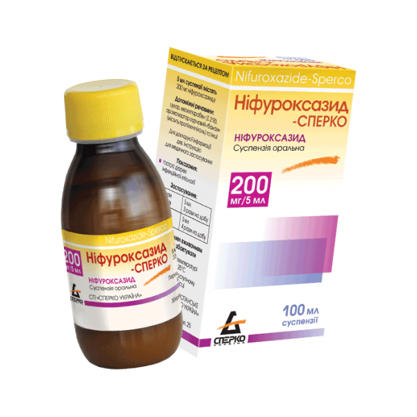 Ніфуроксазид-Сперко суспензія ор. 200 мг/5 мл по 100 мл у конт.