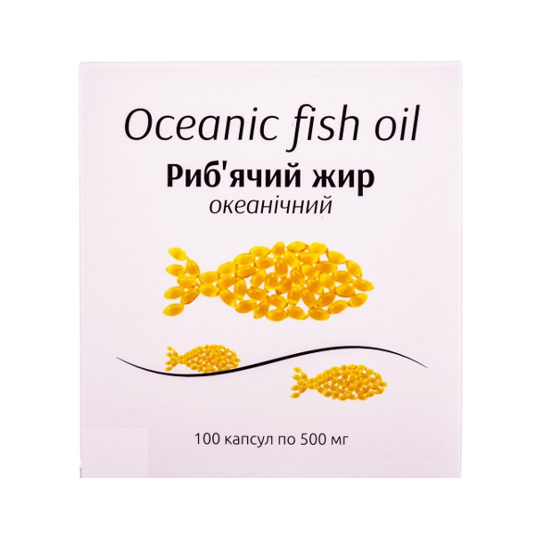 Риб’ячий жир океанічний капсули по 500 мг №100 (10х10)