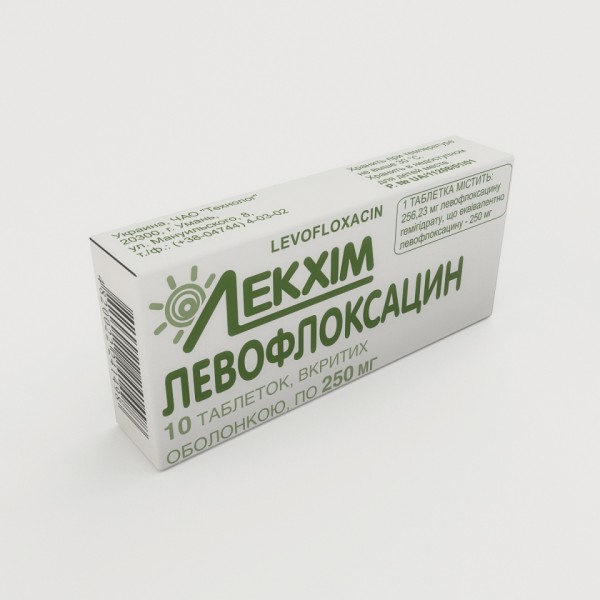 Левофлоксацин таблетки, в/о по 250 мг №10