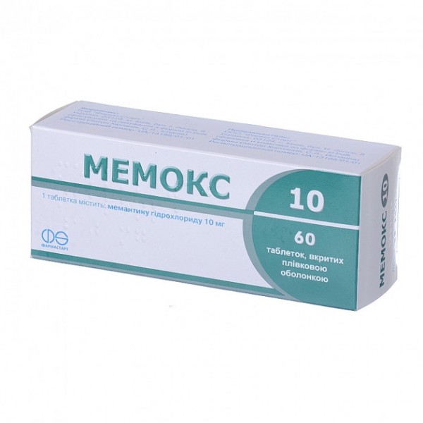 Мемокс 10 таблетки, в/плів. обол. по 10 мг №60 (10х6)