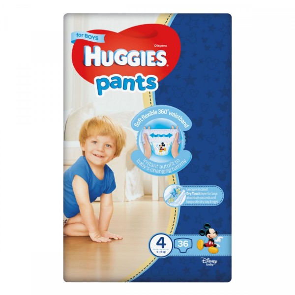 Підгузки-трусики дитячі Huggies Pants Boy для хлопчиків розмір 4, 9-14 кг, 36 штук