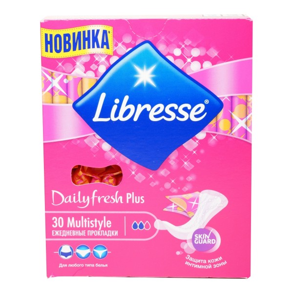 Прокладки щоденні гігієнічні Libresse Dailyfresh Multistyle Plus, 30 шт
