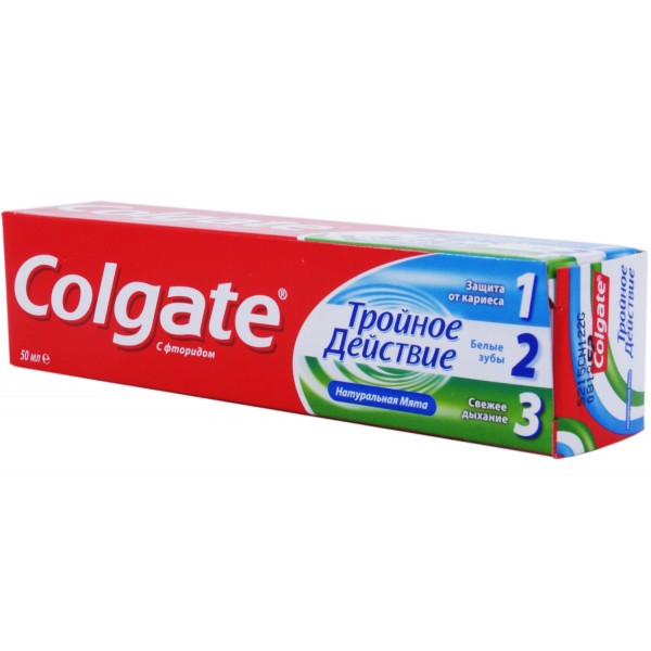 Зубна паста Colgate Потрійна дія, Натуральна м’ята, 50 мл