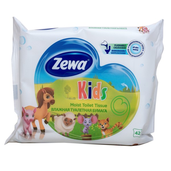 Zewa вологий туалетний папір 42шт Kids