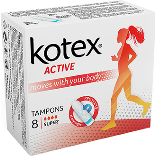 Тампони гігієнічні Kotex Active Super, 8 штук