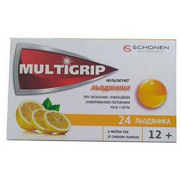 Мультигрип з медом та лимоном льодяники №24 (12х2)
