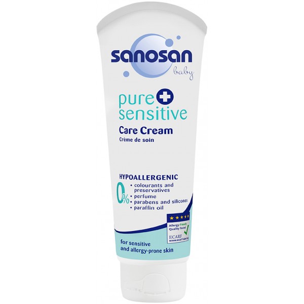 Sanosan pure & sensitive Детский гипоалерг крем для ухода за лицом та телом (pure+sensitive)