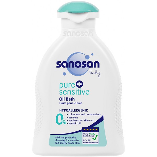 Sanosan pure & sensitive Детская гипоалерг. масло для купания (pure+sensitive baby Oil)