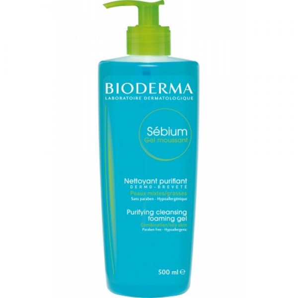 Гель Bioderma Sebium очищуючий для обличчя, для жирної та комбінованої шкіри, 500 мл
