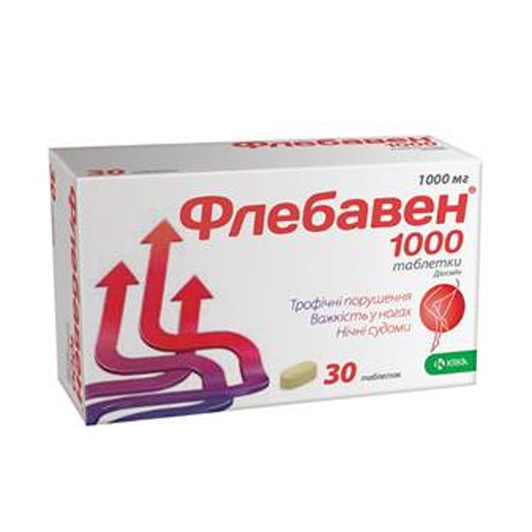Флебавен 1000 таблетки по 1000 мг №30 (10х3)