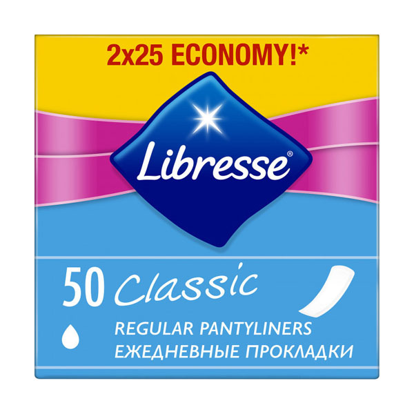 Прокладки щоденні гігієнічні Libresse Classic Pantyliners, 50 шт