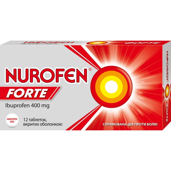 Нурофєн форте таблетки, в/о по 400 мг №12