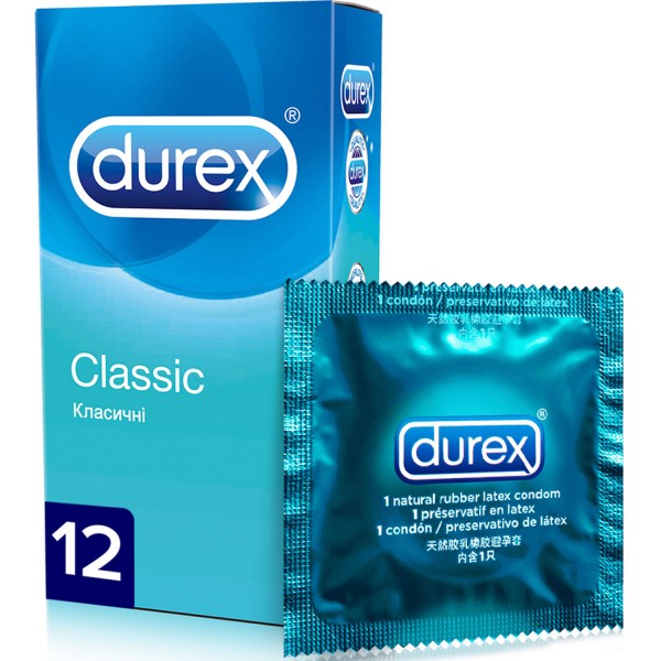Презервативи латексні Durex Classic класичні, 12 штук
