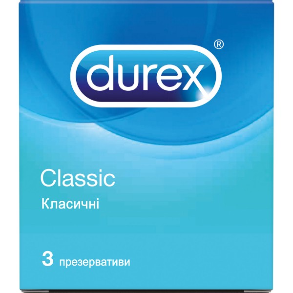 Презервативи латексні Durex Classic класичні, 3 штуки