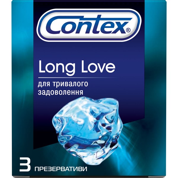 Презервативи латексні Contex Long Love з анестетиком, 3 штуки