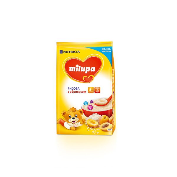 Молочна каша Milupa рисова з абрикосом для дітей з 5 місяців, 210 г