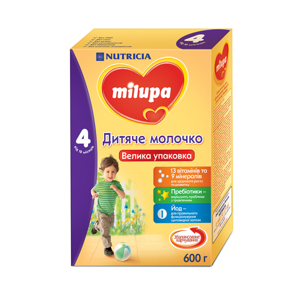 Суха молочна суміш Milupa 4 для дітей з 18 місяців, 600 г
