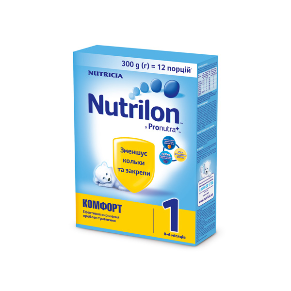Суха молочна суміш Nutrilon Комфорт 1 для харчування дітей від 0 до 6 місяців, 300 г