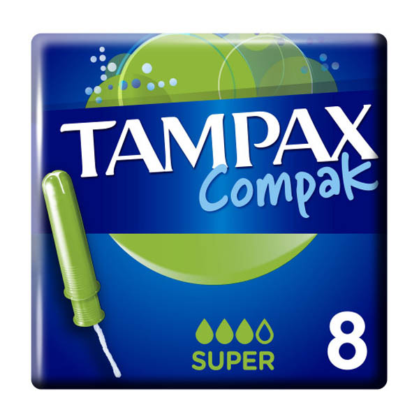 Тампони Tampax Compak Super з аплікатором, 3 краплі, 8 штук